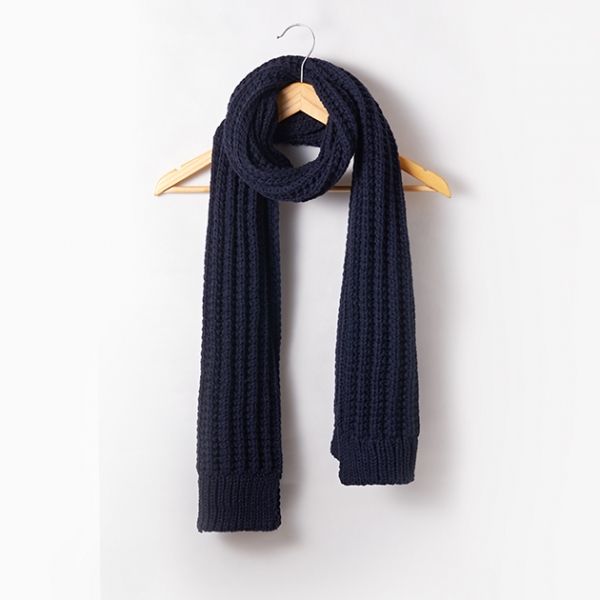 厚暖針織圍巾-藍